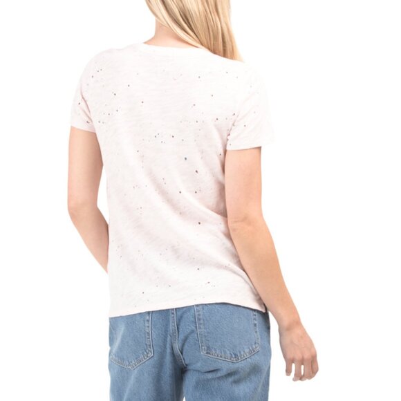 ATM Rose Multi Slub Jersey Splatter Schoolboy Short Sleeve Crew Neck Tee - Picture 2 of 2